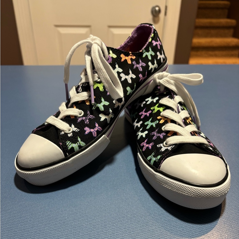 Skechers Black Sneakers with Colorful Butterfly Design